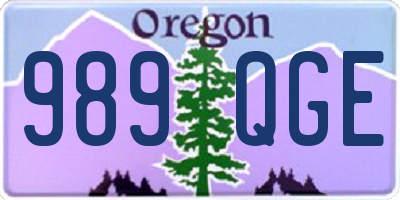OR license plate 989QGE