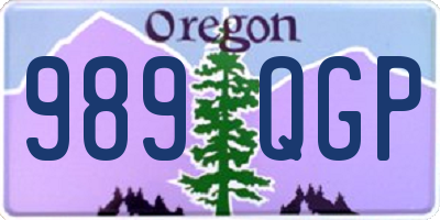 OR license plate 989QGP