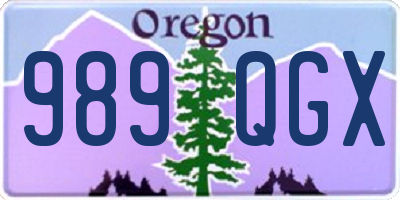 OR license plate 989QGX