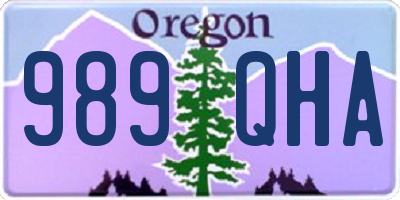 OR license plate 989QHA