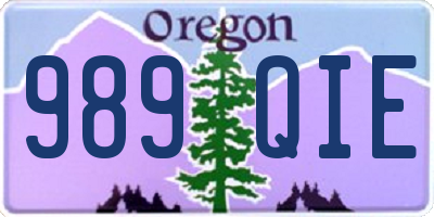 OR license plate 989QIE