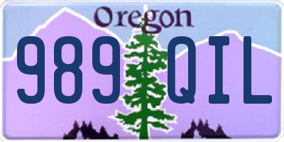 OR license plate 989QIL