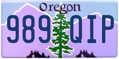 OR license plate 989QIP
