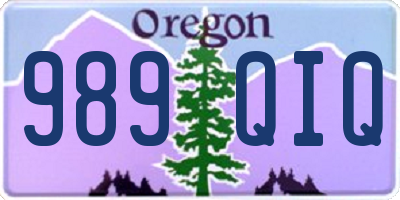 OR license plate 989QIQ