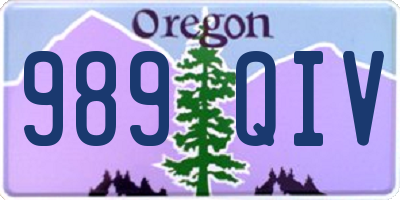 OR license plate 989QIV