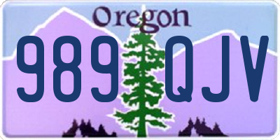 OR license plate 989QJV