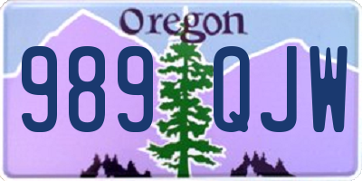 OR license plate 989QJW
