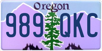 OR license plate 989QKC