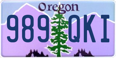 OR license plate 989QKI