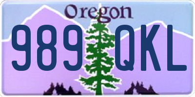 OR license plate 989QKL