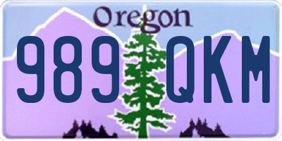 OR license plate 989QKM