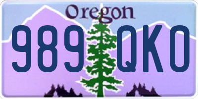 OR license plate 989QKO