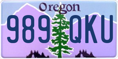 OR license plate 989QKU