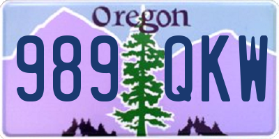 OR license plate 989QKW
