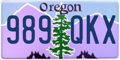OR license plate 989QKX