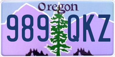 OR license plate 989QKZ