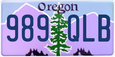 OR license plate 989QLB