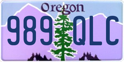 OR license plate 989QLC