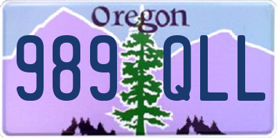 OR license plate 989QLL