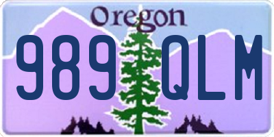 OR license plate 989QLM
