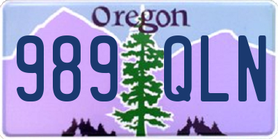OR license plate 989QLN