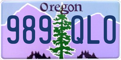 OR license plate 989QLO