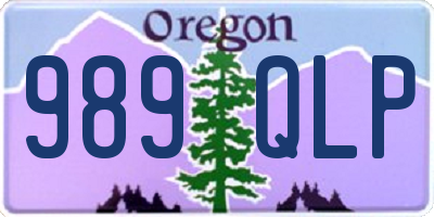 OR license plate 989QLP