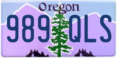 OR license plate 989QLS