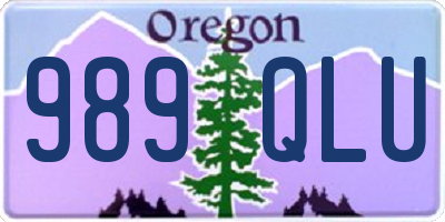 OR license plate 989QLU