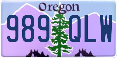 OR license plate 989QLW