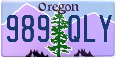 OR license plate 989QLY