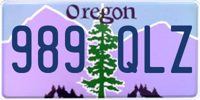 OR license plate 989QLZ