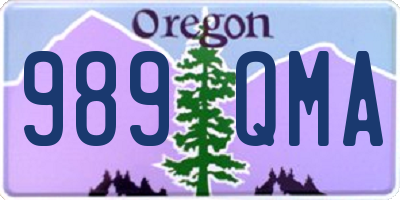 OR license plate 989QMA