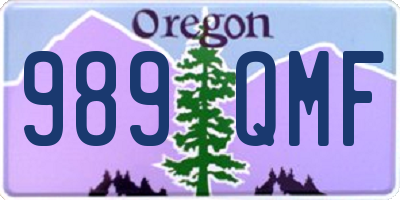 OR license plate 989QMF