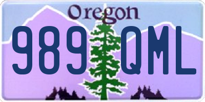 OR license plate 989QML