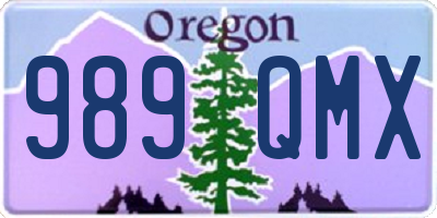 OR license plate 989QMX