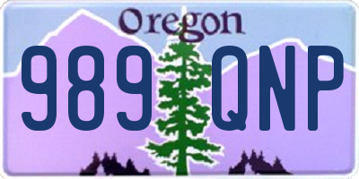 OR license plate 989QNP