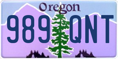 OR license plate 989QNT
