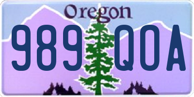 OR license plate 989QOA