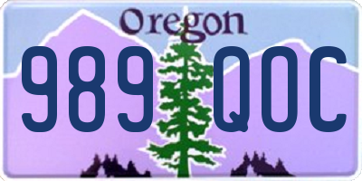 OR license plate 989QOC