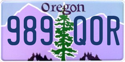 OR license plate 989QOR