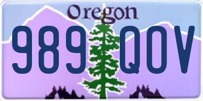 OR license plate 989QOV