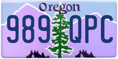 OR license plate 989QPC