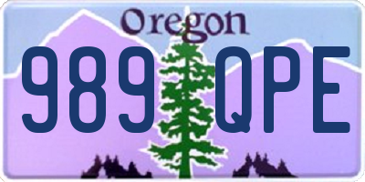 OR license plate 989QPE