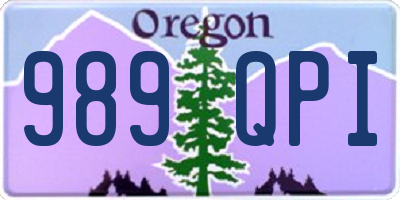 OR license plate 989QPI