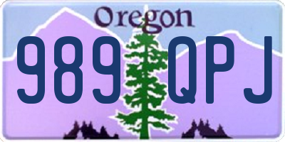 OR license plate 989QPJ