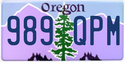 OR license plate 989QPM