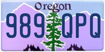 OR license plate 989QPQ