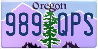 OR license plate 989QPS