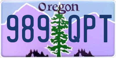 OR license plate 989QPT